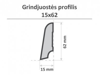 Listwa przypodłogowa, 15x62x2750mm 2