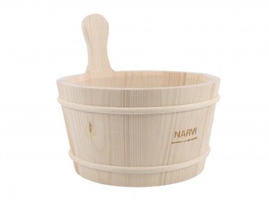Wiadro do sauny naturalne drewno NARVI, 4.8L