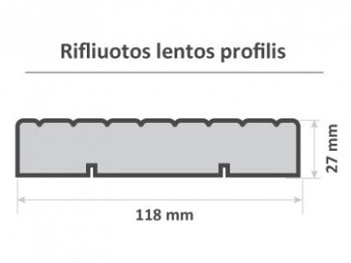 Terasinė lenta, rifliuota, termo mediena, 27x118x4800mm 2