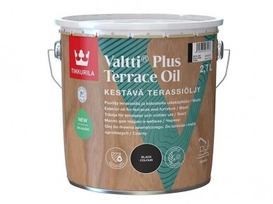 Terasos aliejus „Valtti Plus Terrace Oil“, juodas, 2,7L