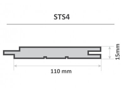 Wall panel, STS4, 15x110x2300mm 2 Wall panel, STS4, 15x110x2300mm 2