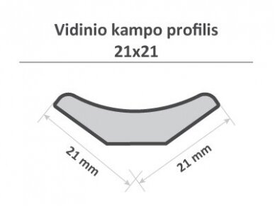 PAVYZDYS | Vidinis kampas, 21x21mm 2 PAVYZDYS | Vidinis kampas, 21x21mm 2